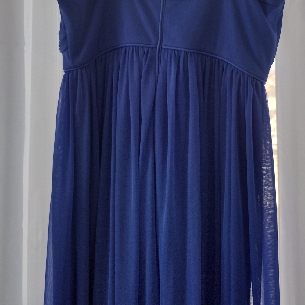 JESSICA SIMPSON Elegant Spaghetti Strap Long Gown Maxi Dress Royal Blue - Picture 7 of 10